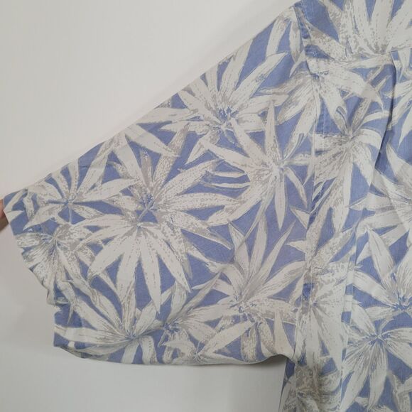 Lot (2) Hawaiian Silk Shirts Size M 100% Aloha Floral Pastel Blue - Picture 7 of 16
